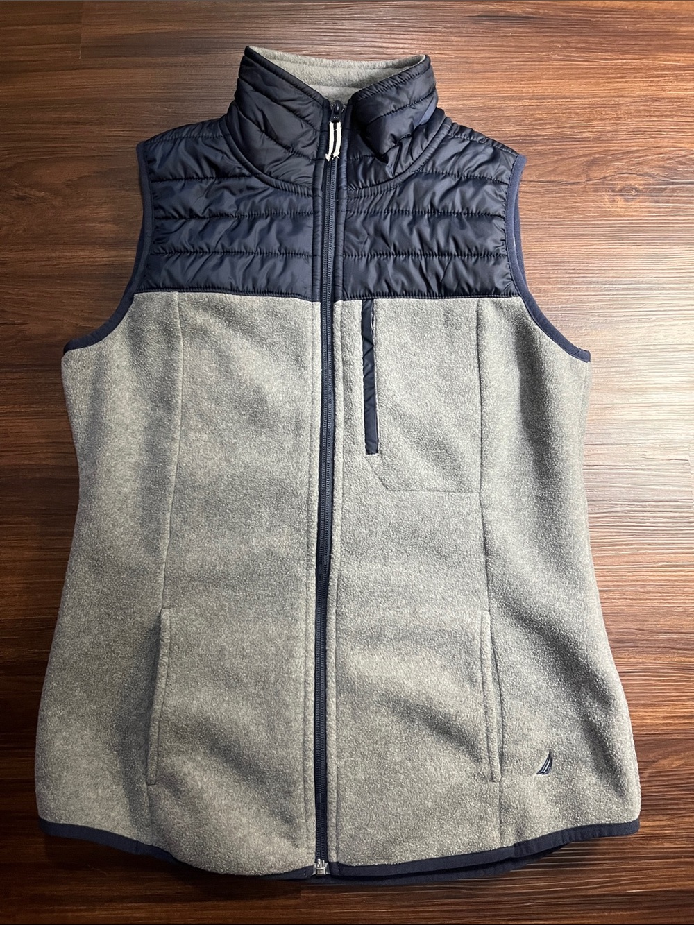Nautica Navy & Grey Zip Vest